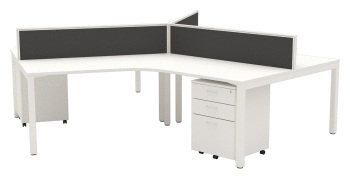 Cubit 120 degree workstations with Connect 30 desk mounted screens