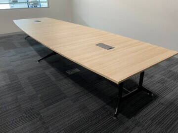 Boatshaped Table,  5000mm W x 1500/1200mm D, Cranbourne