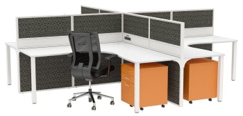 Cubit Corner Workstation with Cubit 50 Floor Standing Screen