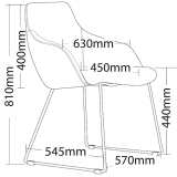 Oscar Sled Visitor Chair with arms