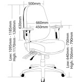 Rover High Back Ergo, Leather, 140kg rating