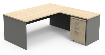 Excel Range Desk, Return & Mobile Pedestal