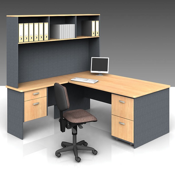 Ddk Classic Panel End Desk With Return Hutch