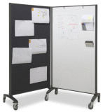 Mobile Room Divider with Whiteboard and Pinboard