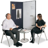 Mobile Room Divider with Whiteboard and Pinboard