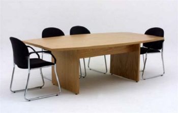 Ascot Timber Veneer Boat-Shaped Board Table