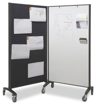 Mobile Room Divider with whiteboard/pinboard