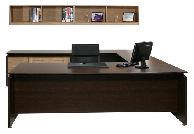 Vantage V2 U Shaped Desk Setting With Wall Mounted Shelf Unit Vantage V2 U Shaped Desk Setting With