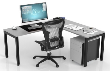 Presto Desk, Return& Mobile Pedestal