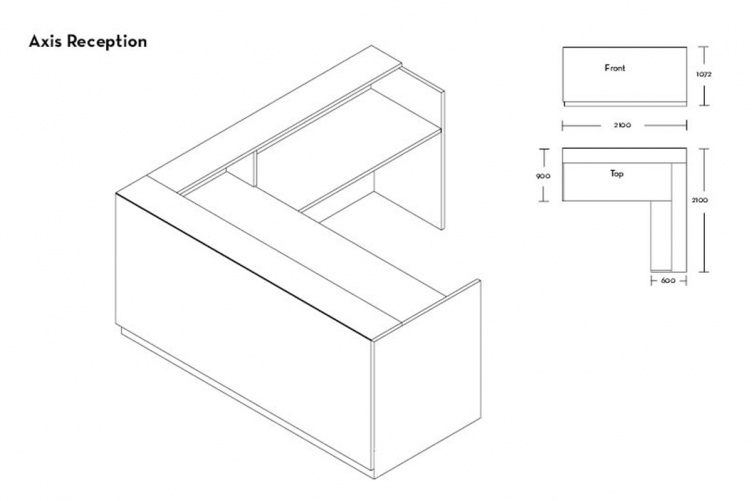 Axis Reception Desk, Reception Desk Design Dimensions