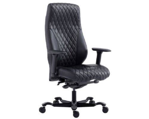 Diamond High Back Executive, Black Leather, 200kg rating