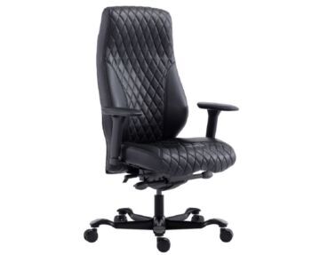 Diamond High Back Executive, Black Leather, 200kg rating
