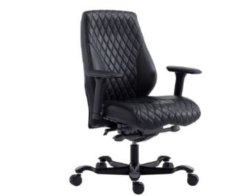 Diamond High Back Executive, Black Leather, 200kg rating