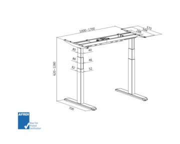 E-Desk Electric Height Adjustable Rectangular Desk