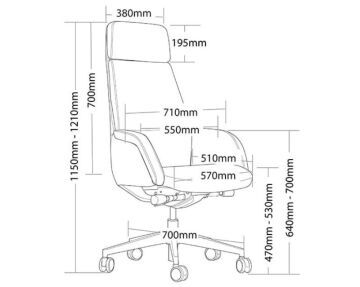 Captain High Back Executive Chair, Leather