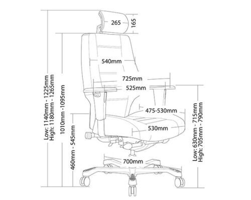 Lander High Back Executive, 200kg rating
